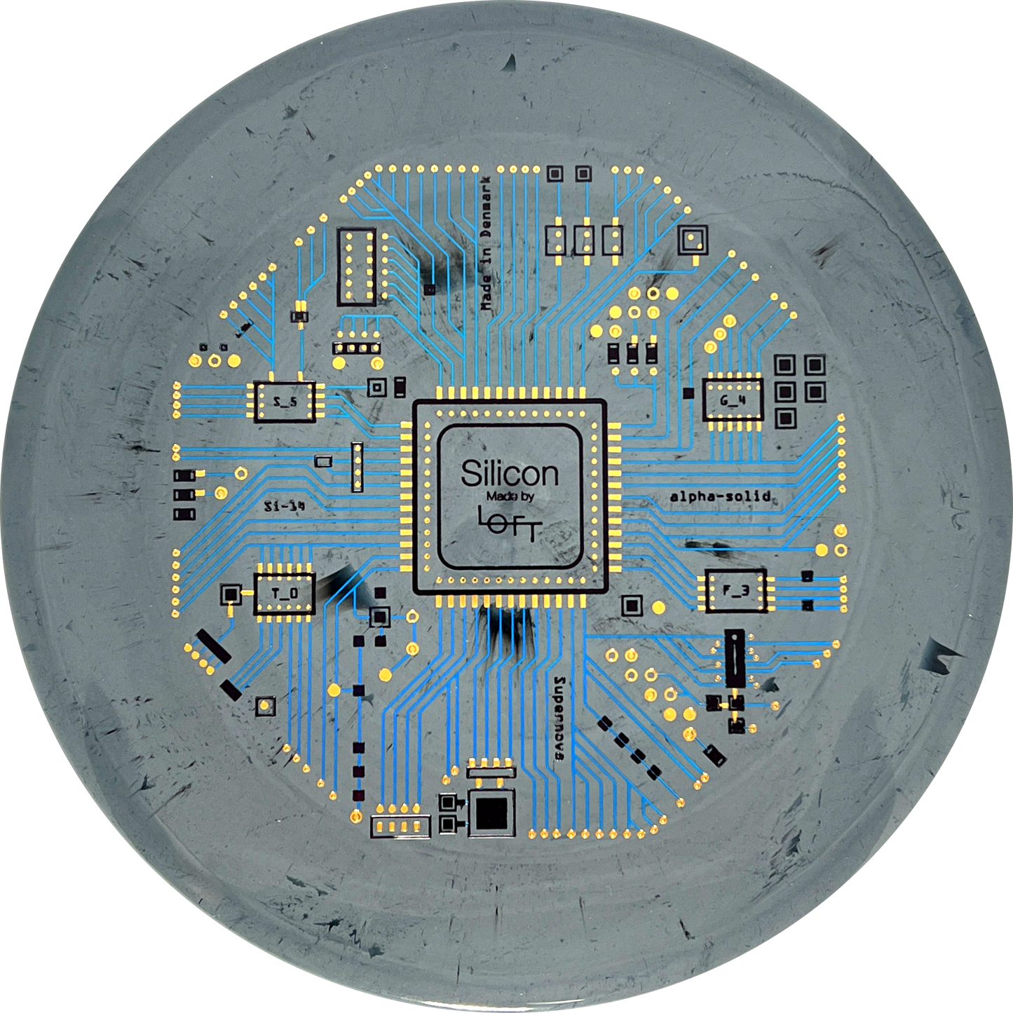 Alpha-solid Silicon Supernova Microchip Stamp