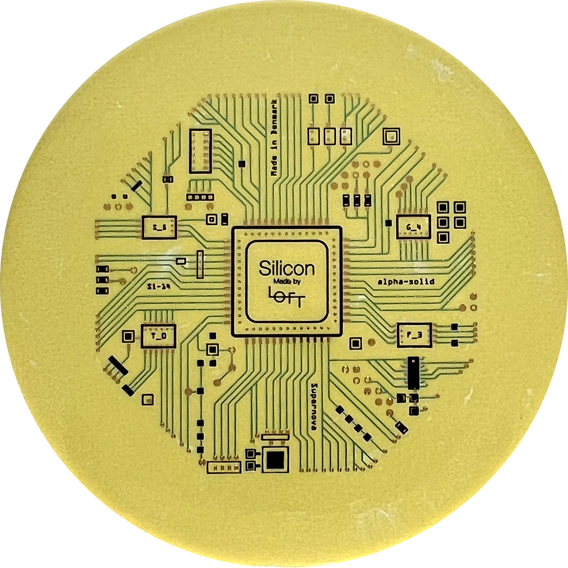 Alpha-solid Silicon Supernova Microchip Stamp