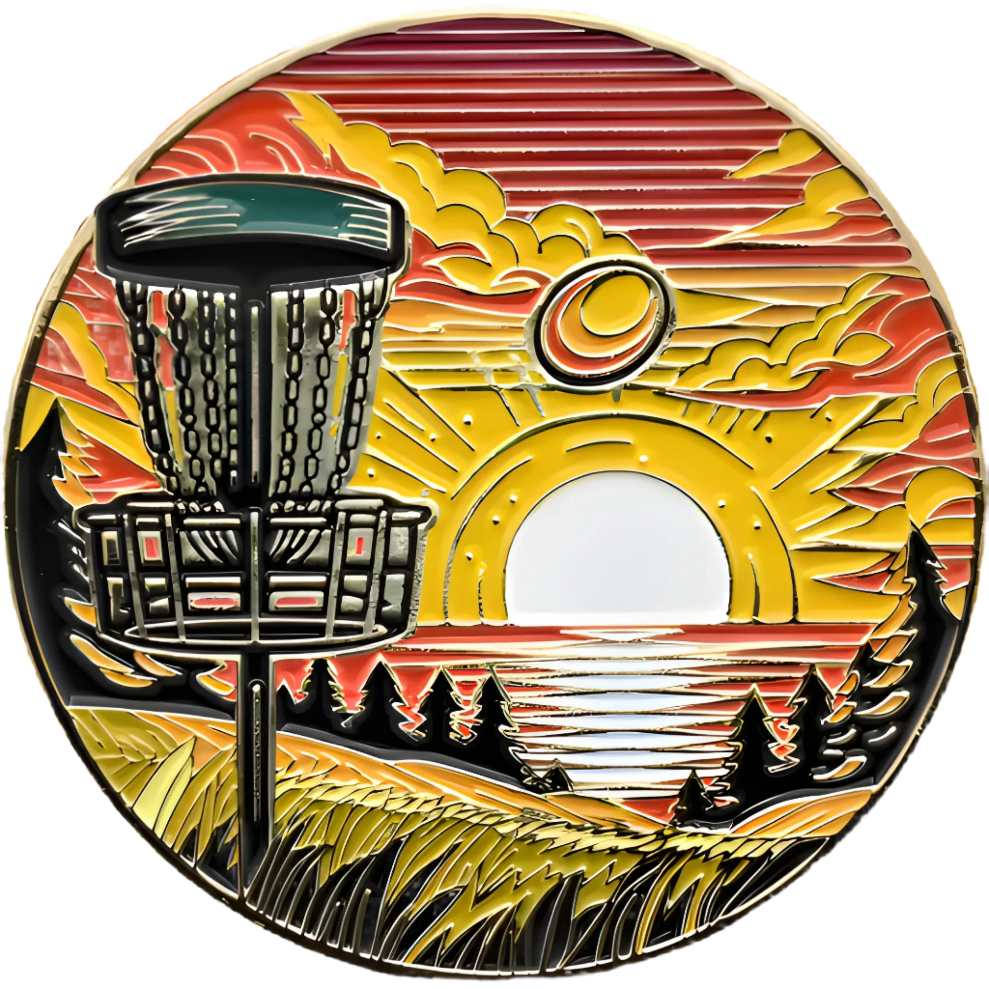 Disc Golf Sunset Pin